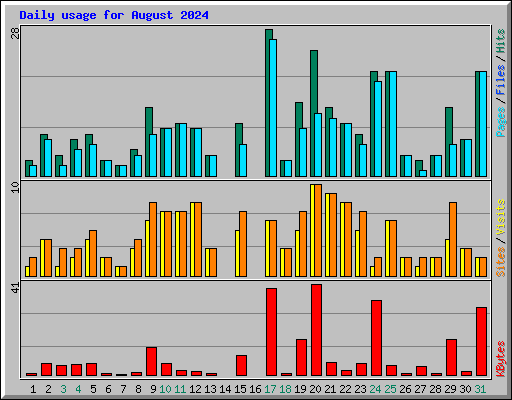 Daily usage for August 2024