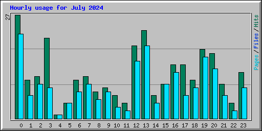 Hourly usage for July 2024