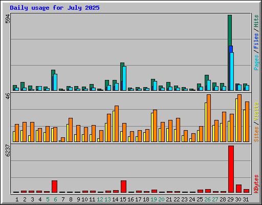 Daily usage for July 2025