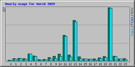 Hourly usage for March 2025