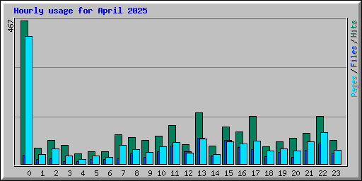 Hourly usage for April 2025